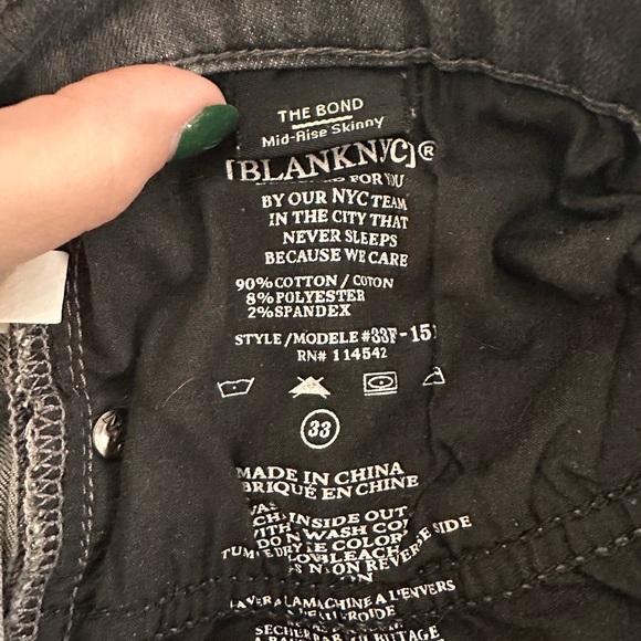 Blank NYC Gracen Mid Rise Distressed Frayed Hem Skinny Jean - Picture 4 of 6